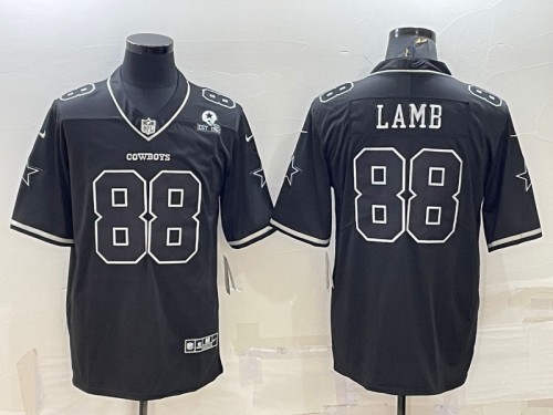 Men's Dallas Cowboys #88 CeeDee Lamb Black With 1960 Patch Limited Stitched Football Jersey